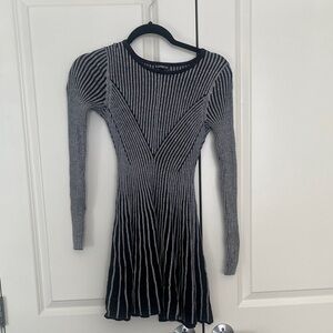 Express Black and Gray Long Sleeve Dress